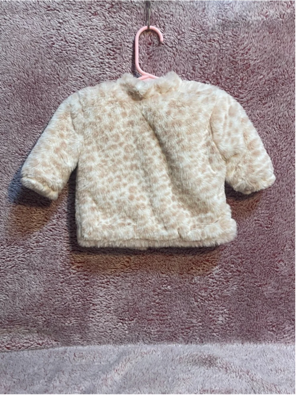 Girls 0-3 months rz by Rachel Zoe pink & white faux fur jacket